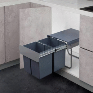 Pull Out Kitchen Trash Can 2 Bin Hidden Waste Container