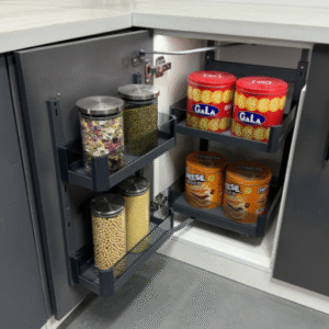 Kitchen Narrow Cabinet Ultra-Slim Double Drawer Organizer