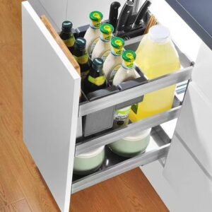 Kitchen Knife Holder Pull-Out Stainless Steel Organizer