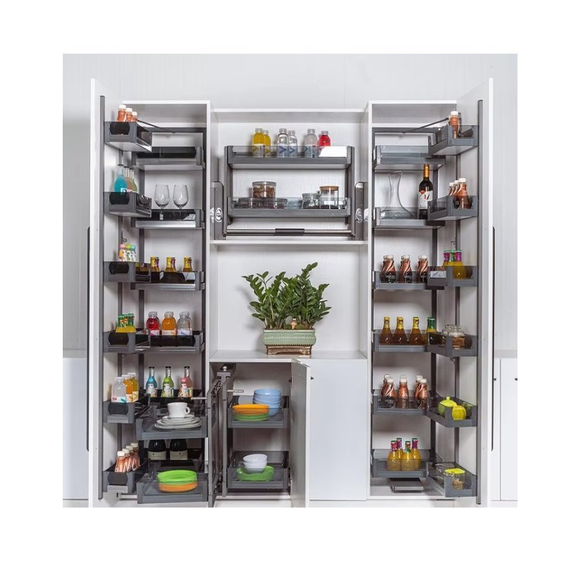 Tall Pantry Storage Cabinet Large Capacity Pull-Out Organizer