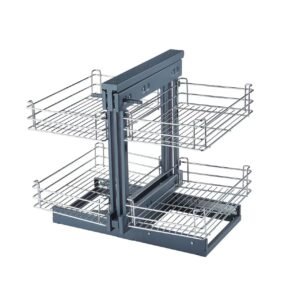 Magic Corner Cabinet Pull-Out Revolving Basket Organizer
