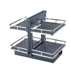 Magic Corner Pull-Out Basket for Smart Kitchen Storage The magic corner pull-out basket is a practical and space-saving solution designed to transform blind corner kitchen cabinets into efficient storage areas. Corner cabinets are often difficult to access, leading to wasted space and daily inconvenience. This innovative organizer brings stored items out smoothly, making kitchen storage more functional and organized. Designed for Blind Corner Kitchen Cabinets Specifically engineered for blind corner cabinets, the magic corner system allows baskets to rotate and slide out effortlessly. When pulled, the baskets move from the cabinet interior to the front, providing full visibility and easy access to cookware, pantry items, and kitchen essentials. This design eliminates the need to reach deep into dark cabinet spaces. Smooth Pull-Out and Rotating Mechanism The magic corner pull-out basket features high-quality sliding rails that ensure smooth and quiet operation. The rotating drawers move effortlessly, allowing users to access stored items without strain. This makes it ideal for organizing pots, pans, bowls, containers, and other frequently used kitchen tools. Durable Construction with Modern Design Built with a strong frame and balanced structure, this magic corner basket is designed for long-term everyday use. Its modern design blends seamlessly with contemporary kitchen interiors, while the open basket structure allows airflow and easy cleaning, maintaining hygiene and order. Maximize Space and Improve Kitchen Organization One of the biggest advantages of a magic corner pull-out basket is its ability to maximize unused corner cabinet space. Instead of leaving corners cluttered or empty, this organizer converts them into practical storage zones. It helps reduce countertop clutter and improves kitchen workflow by keeping essentials within reach. Ideal for Modular and Modern Kitchens The magic corner basket is suitable for modular, modern, and custom-built kitchens. It serves as an effective storage upgrade without requiring major renovations, making it a practical choice for homeowners seeking better organization and efficiency. A Smart Upgrade for Everyday Convenience Installing a magic corner pull-out basket enhances accessibility, improves storage efficiency, and creates a more organized kitchen environment. It is a smart investment for anyone looking to optimize cabinet storage while maintaining a clean, modern, and functional kitchen design.